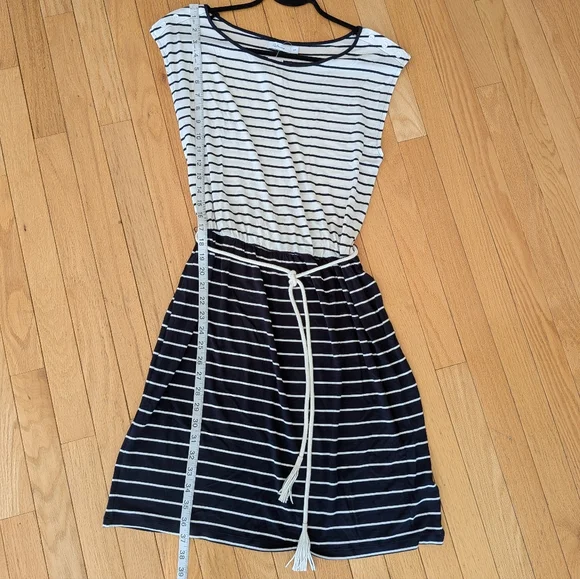 Reitmans Navy And White Nautical Striped Jersey Dress S - Picture 5 of 6